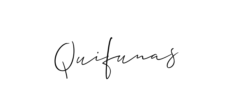 Design your own signature with our free online signature maker. With this signature software, you can create a handwritten (Allison_Script) signature for name Quifunas. Quifunas signature style 2 images and pictures png