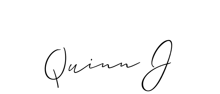 Also You can easily find your signature by using the search form. We will create Quinn J name handwritten signature images for you free of cost using Allison_Script sign style. Quinn J signature style 2 images and pictures png