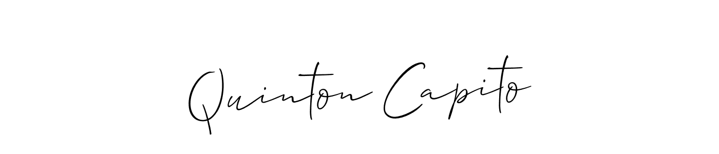 It looks lik you need a new signature style for name Quinton Capito. Design unique handwritten (Allison_Script) signature with our free signature maker in just a few clicks. Quinton Capito signature style 2 images and pictures png