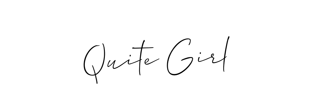 Use a signature maker to create a handwritten signature online. With this signature software, you can design (Allison_Script) your own signature for name Quite Girl. Quite Girl signature style 2 images and pictures png