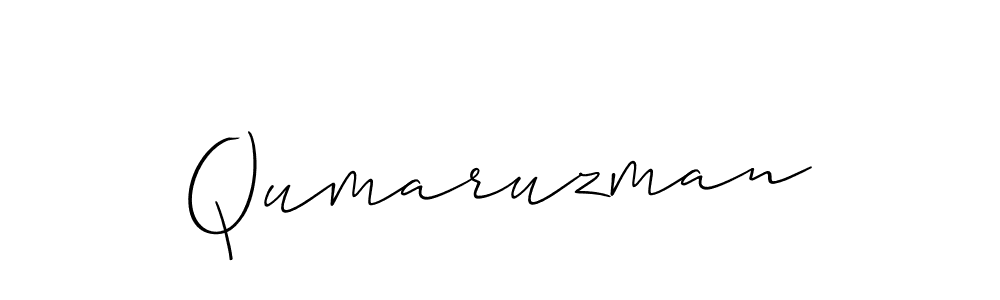 Make a beautiful signature design for name Qumaruzman. With this signature (Allison_Script) style, you can create a handwritten signature for free. Qumaruzman signature style 2 images and pictures png