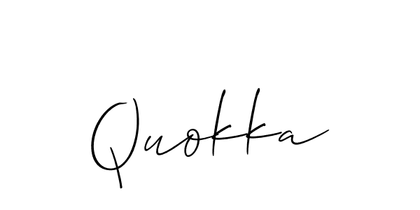 How to make Quokka signature? Allison_Script is a professional autograph style. Create handwritten signature for Quokka name. Quokka signature style 2 images and pictures png