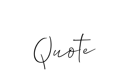 Make a beautiful signature design for name Quote. With this signature (Allison_Script) style, you can create a handwritten signature for free. Quote signature style 2 images and pictures png