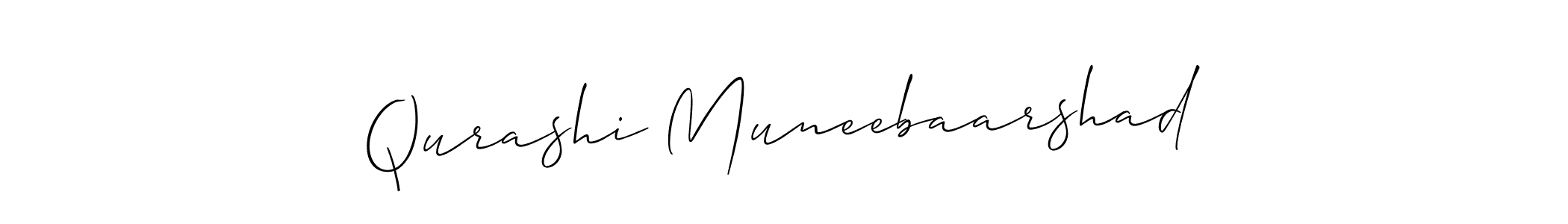 It looks lik you need a new signature style for name Qurashi Muneebaarshad. Design unique handwritten (Allison_Script) signature with our free signature maker in just a few clicks. Qurashi Muneebaarshad signature style 2 images and pictures png