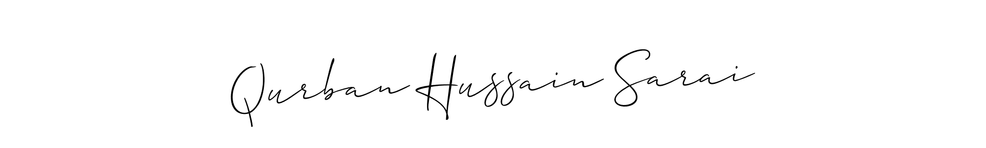 Design your own signature with our free online signature maker. With this signature software, you can create a handwritten (Allison_Script) signature for name Qurban Hussain Sarai. Qurban Hussain Sarai signature style 2 images and pictures png