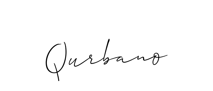 Use a signature maker to create a handwritten signature online. With this signature software, you can design (Allison_Script) your own signature for name Qurbano. Qurbano signature style 2 images and pictures png