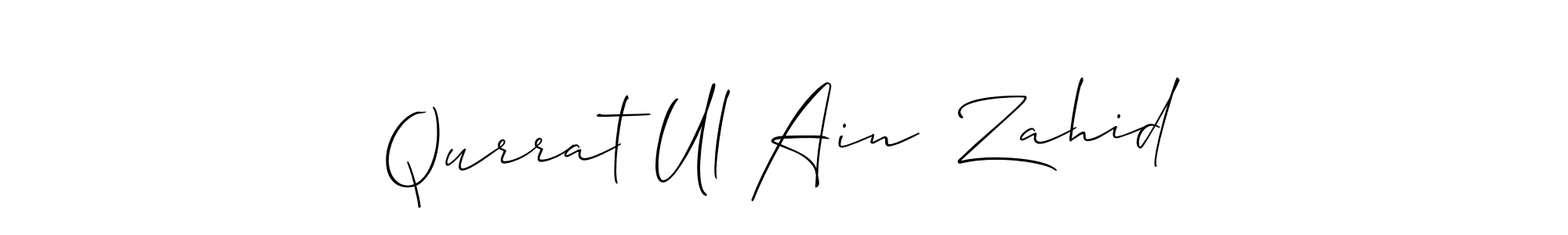 Use a signature maker to create a handwritten signature online. With this signature software, you can design (Allison_Script) your own signature for name Qurrat Ul Ain  Zahid. Qurrat Ul Ain  Zahid signature style 2 images and pictures png