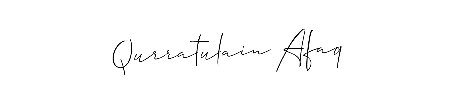 Create a beautiful signature design for name Qurratulain Afaq. With this signature (Allison_Script) fonts, you can make a handwritten signature for free. Qurratulain Afaq signature style 2 images and pictures png