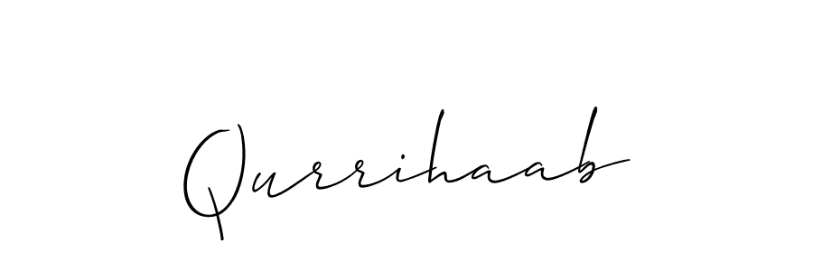 Qurrihaab stylish signature style. Best Handwritten Sign (Allison_Script) for my name. Handwritten Signature Collection Ideas for my name Qurrihaab. Qurrihaab signature style 2 images and pictures png