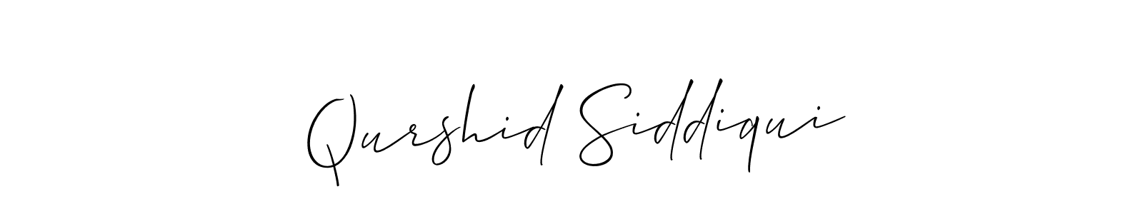 The best way (Allison_Script) to make a short signature is to pick only two or three words in your name. The name Qurshid Siddiqui include a total of six letters. For converting this name. Qurshid Siddiqui signature style 2 images and pictures png