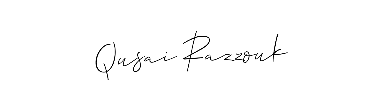 The best way (Allison_Script) to make a short signature is to pick only two or three words in your name. The name Qusai Razzouk include a total of six letters. For converting this name. Qusai Razzouk signature style 2 images and pictures png