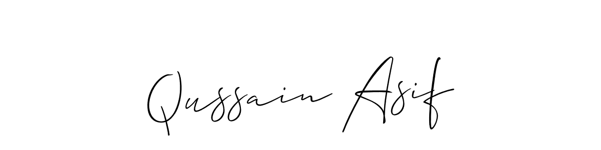 The best way (Allison_Script) to make a short signature is to pick only two or three words in your name. The name Qussain Asif include a total of six letters. For converting this name. Qussain Asif signature style 2 images and pictures png