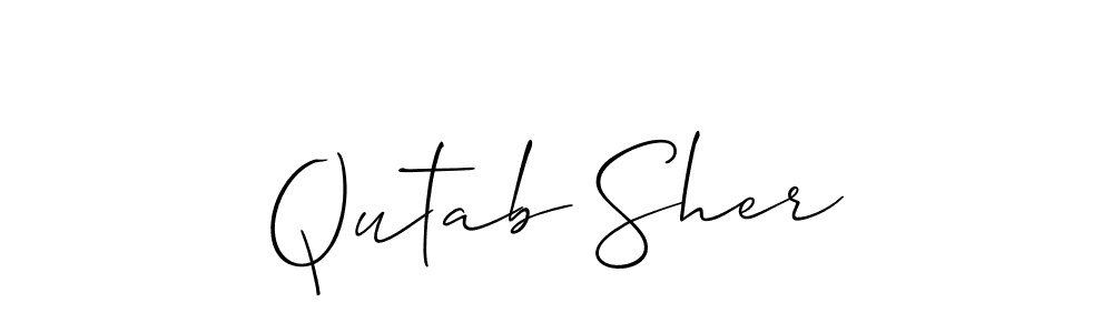 Create a beautiful signature design for name Qutab Sher. With this signature (Allison_Script) fonts, you can make a handwritten signature for free. Qutab Sher signature style 2 images and pictures png