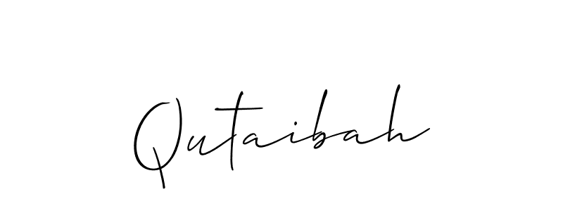 Also You can easily find your signature by using the search form. We will create Qutaibah name handwritten signature images for you free of cost using Allison_Script sign style. Qutaibah signature style 2 images and pictures png