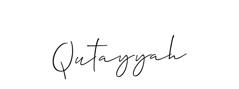 How to make Qutayyah name signature. Use Allison_Script style for creating short signs online. This is the latest handwritten sign. Qutayyah signature style 2 images and pictures png