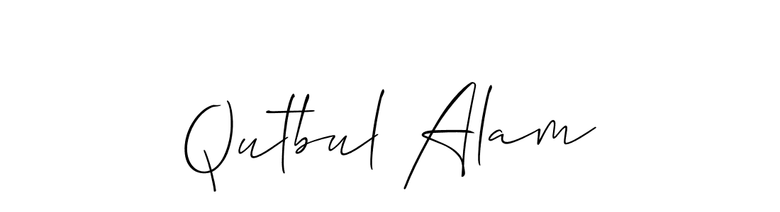 You should practise on your own different ways (Allison_Script) to write your name (Qutbul Alam) in signature. don't let someone else do it for you. Qutbul Alam signature style 2 images and pictures png