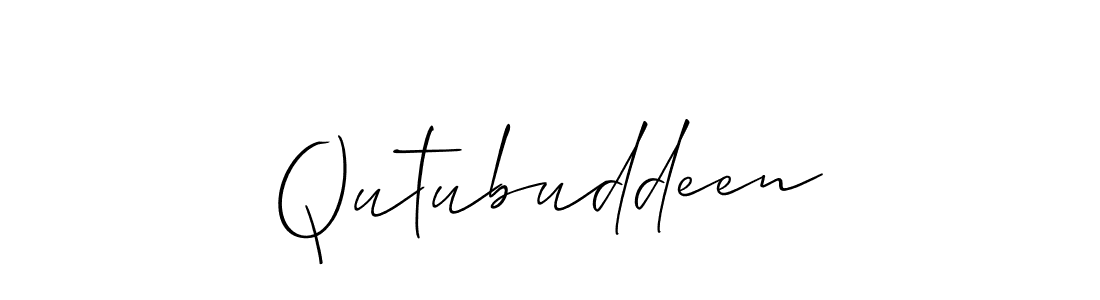 How to make Qutubuddeen name signature. Use Allison_Script style for creating short signs online. This is the latest handwritten sign. Qutubuddeen signature style 2 images and pictures png