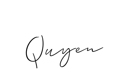 Use a signature maker to create a handwritten signature online. With this signature software, you can design (Allison_Script) your own signature for name Quyen. Quyen signature style 2 images and pictures png