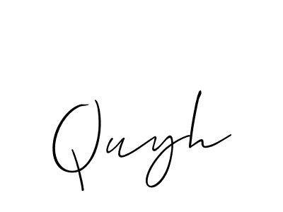 Quyh stylish signature style. Best Handwritten Sign (Allison_Script) for my name. Handwritten Signature Collection Ideas for my name Quyh. Quyh signature style 2 images and pictures png