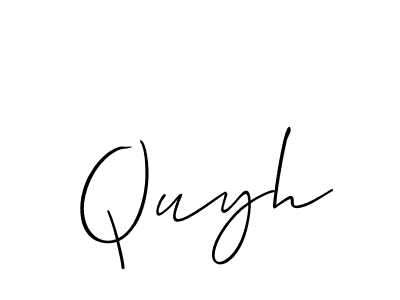 Quyh stylish signature style. Best Handwritten Sign (Allison_Script) for my name. Handwritten Signature Collection Ideas for my name Quyh. Quyh signature style 2 images and pictures png