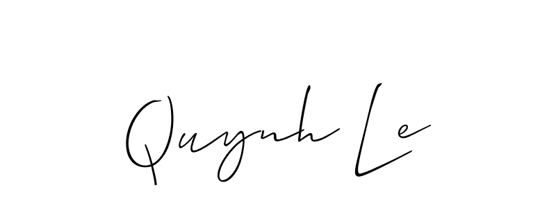 The best way (Allison_Script) to make a short signature is to pick only two or three words in your name. The name Quynh Le include a total of six letters. For converting this name. Quynh Le signature style 2 images and pictures png