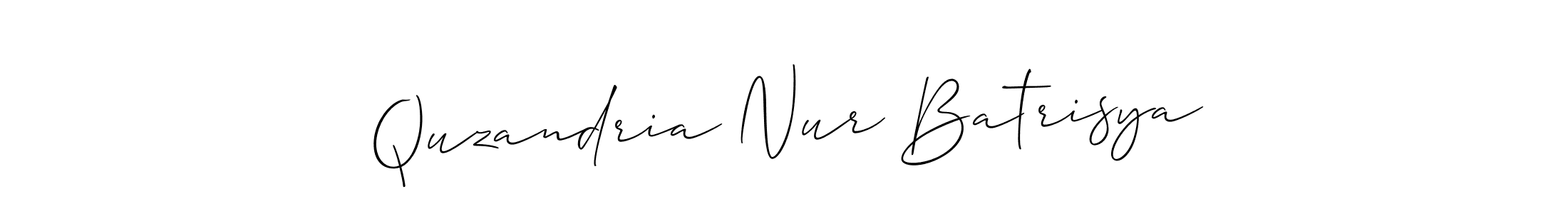 Check out images of Autograph of Quzandria Nur Batrisya name. Actor Quzandria Nur Batrisya Signature Style. Allison_Script is a professional sign style online. Quzandria Nur Batrisya signature style 2 images and pictures png
