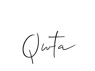 Allison_Script is a professional signature style that is perfect for those who want to add a touch of class to their signature. It is also a great choice for those who want to make their signature more unique. Get Qwta name to fancy signature for free. Qwta signature style 2 images and pictures png