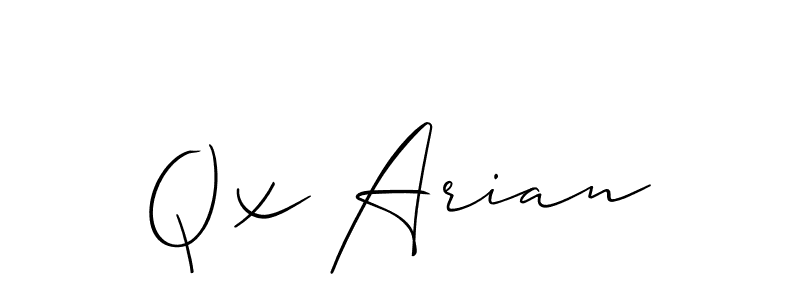How to Draw Qx Arian signature style? Allison_Script is a latest design signature styles for name Qx Arian. Qx Arian signature style 2 images and pictures png