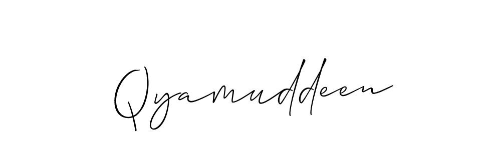 The best way (Allison_Script) to make a short signature is to pick only two or three words in your name. The name Qyamuddeen include a total of six letters. For converting this name. Qyamuddeen signature style 2 images and pictures png