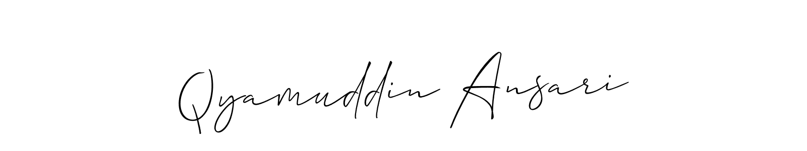 You should practise on your own different ways (Allison_Script) to write your name (Qyamuddin Ansari) in signature. don't let someone else do it for you. Qyamuddin Ansari signature style 2 images and pictures png