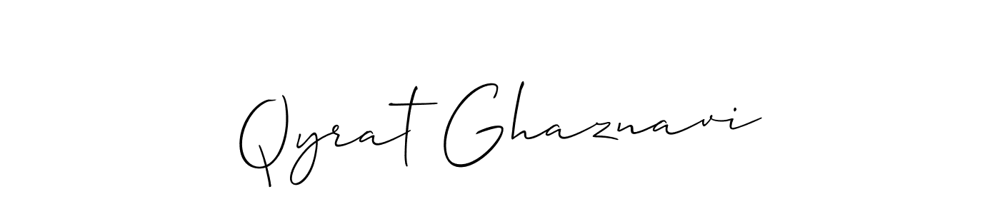 Design your own signature with our free online signature maker. With this signature software, you can create a handwritten (Allison_Script) signature for name Qyrat Ghaznavi. Qyrat Ghaznavi signature style 2 images and pictures png