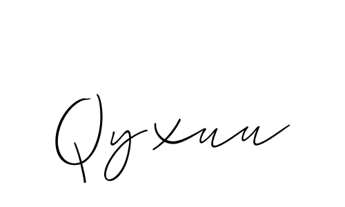 Make a beautiful signature design for name Qyxuu. With this signature (Allison_Script) style, you can create a handwritten signature for free. Qyxuu signature style 2 images and pictures png