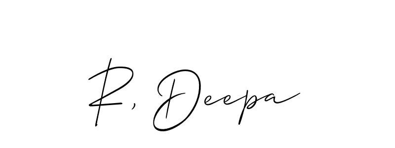 You should practise on your own different ways (Allison_Script) to write your name (R, Deepa) in signature. don't let someone else do it for you. R, Deepa signature style 2 images and pictures png