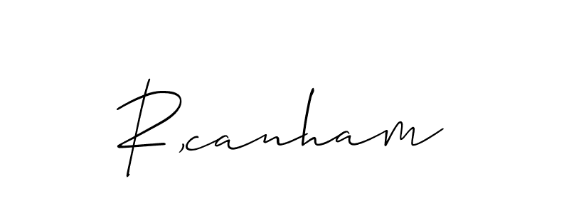 if you are searching for the best signature style for your name R,canham. so please give up your signature search. here we have designed multiple signature styles  using Allison_Script. R,canham signature style 2 images and pictures png