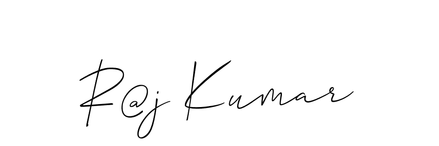 The best way (Allison_Script) to make a short signature is to pick only two or three words in your name. The name R@j Kumar include a total of six letters. For converting this name. R@j Kumar signature style 2 images and pictures png