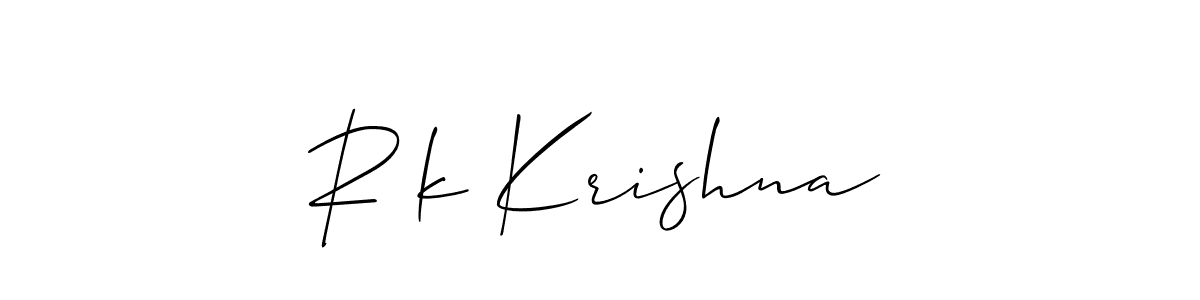How to make R²k Krishna signature? Allison_Script is a professional autograph style. Create handwritten signature for R²k Krishna name. R²k Krishna signature style 2 images and pictures png