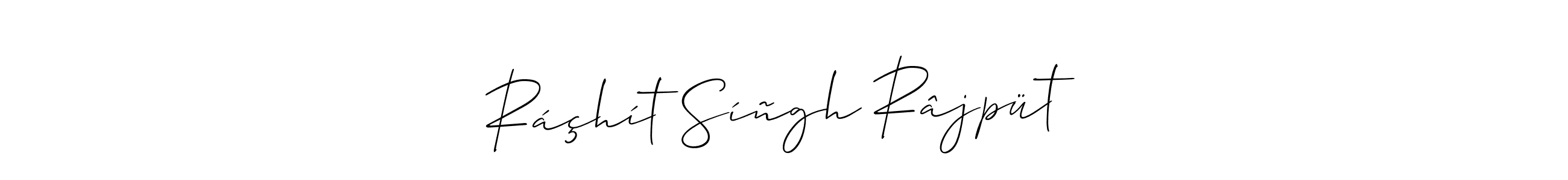 You should practise on your own different ways (Allison_Script) to write your name (Ráçhít Síñgh Râjpüt) in signature. don't let someone else do it for you. Ráçhít Síñgh Râjpüt signature style 2 images and pictures png