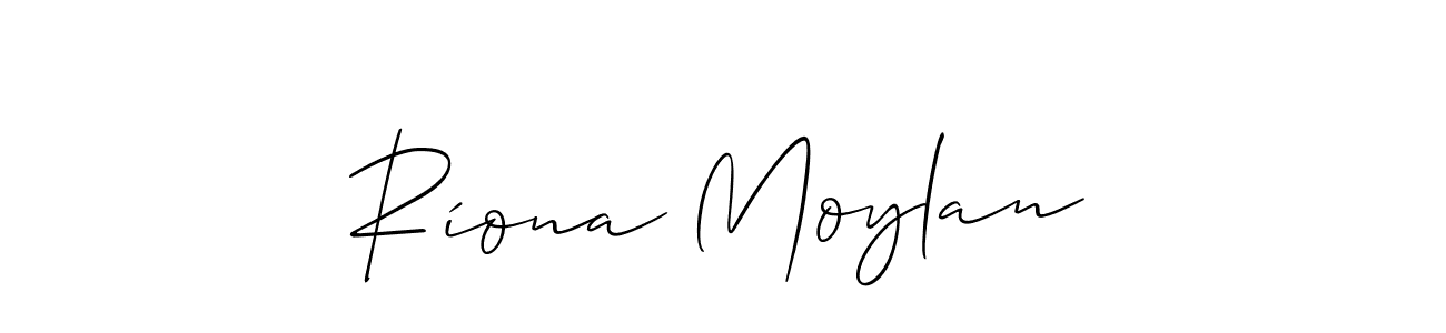 Create a beautiful signature design for name Ríona Moylan. With this signature (Allison_Script) fonts, you can make a handwritten signature for free. Ríona Moylan signature style 2 images and pictures png