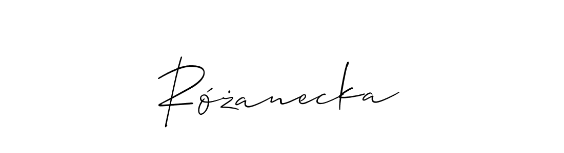 Różanecka stylish signature style. Best Handwritten Sign (Allison_Script) for my name. Handwritten Signature Collection Ideas for my name Różanecka. Różanecka signature style 2 images and pictures png