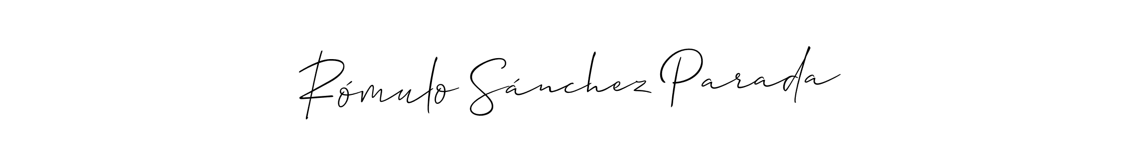 Make a beautiful signature design for name Rómulo Sánchez Parada. With this signature (Allison_Script) style, you can create a handwritten signature for free. Rómulo Sánchez Parada signature style 2 images and pictures png