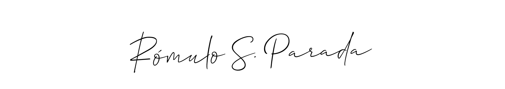 Create a beautiful signature design for name Rómulo S. Parada. With this signature (Allison_Script) fonts, you can make a handwritten signature for free. Rómulo S. Parada signature style 2 images and pictures png