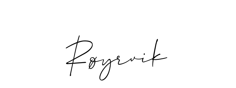 Also we have Røyrvik name is the best signature style. Create professional handwritten signature collection using Allison_Script autograph style. Røyrvik signature style 2 images and pictures png