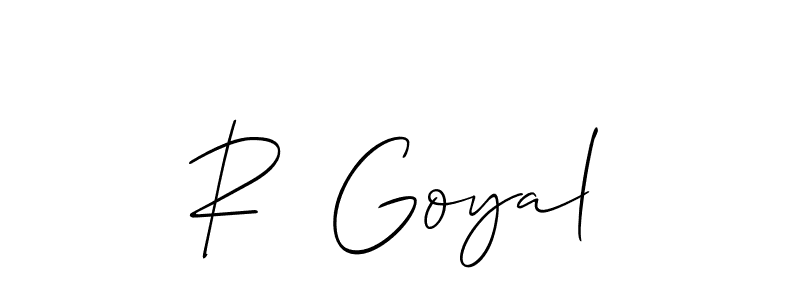 How to make R  Goyal signature? Allison_Script is a professional autograph style. Create handwritten signature for R  Goyal name. R  Goyal signature style 2 images and pictures png