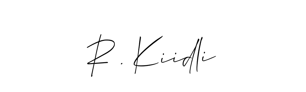 You should practise on your own different ways (Allison_Script) to write your name (R . Kiidli) in signature. don't let someone else do it for you. R . Kiidli signature style 2 images and pictures png