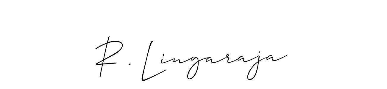 You should practise on your own different ways (Allison_Script) to write your name (R . Lingaraja) in signature. don't let someone else do it for you. R . Lingaraja signature style 2 images and pictures png