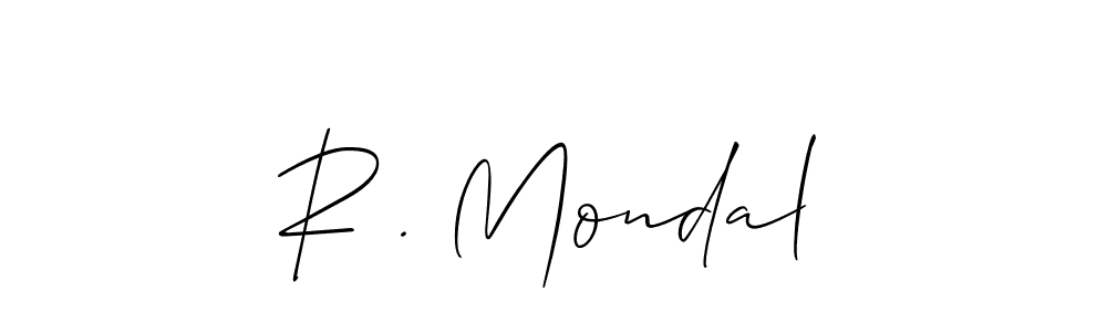 You should practise on your own different ways (Allison_Script) to write your name (R . Mondal) in signature. don't let someone else do it for you. R . Mondal signature style 2 images and pictures png