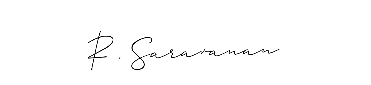 Also we have R . Saravanan name is the best signature style. Create professional handwritten signature collection using Allison_Script autograph style. R . Saravanan signature style 2 images and pictures png