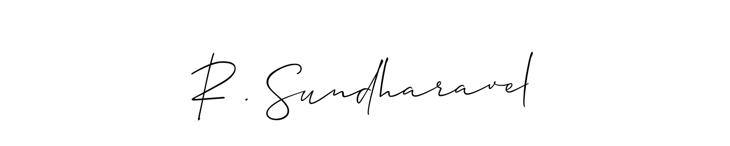 Design your own signature with our free online signature maker. With this signature software, you can create a handwritten (Allison_Script) signature for name R . Sundharavel. R . Sundharavel signature style 2 images and pictures png