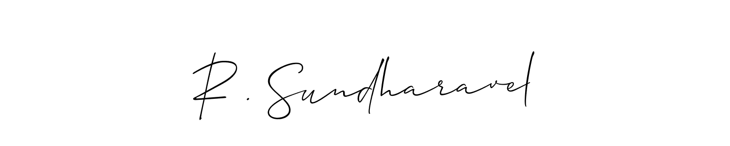 Design your own signature with our free online signature maker. With this signature software, you can create a handwritten (Allison_Script) signature for name R . Sundharavel. R . Sundharavel signature style 2 images and pictures png