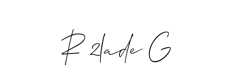 The best way (Allison_Script) to make a short signature is to pick only two or three words in your name. The name R 2lade G include a total of six letters. For converting this name. R 2lade G signature style 2 images and pictures png